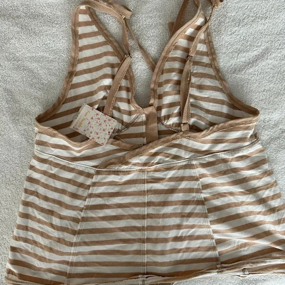 NWT Free People Mylo stripped button down halter top shirt - Picture 3 of 4